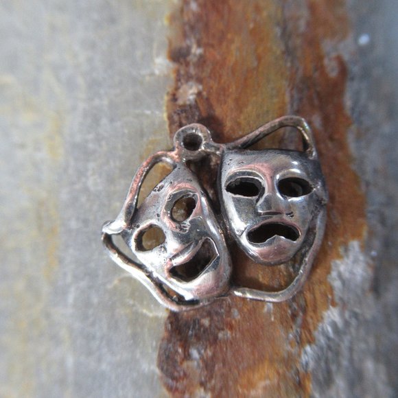 Sterling Silver Sock and Buskin Charm Theater Mask - Picture 2 of 7